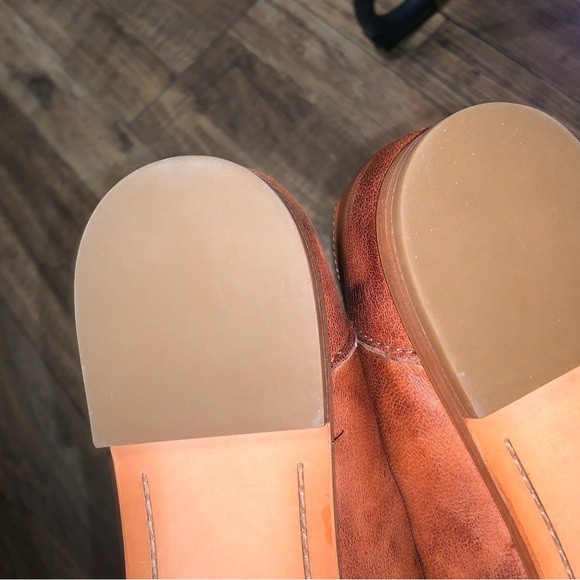 Frye Kenzie Venetian Flats Loafers Pointed cognac fall boho casual leather 198$ - Picture 7 of 9